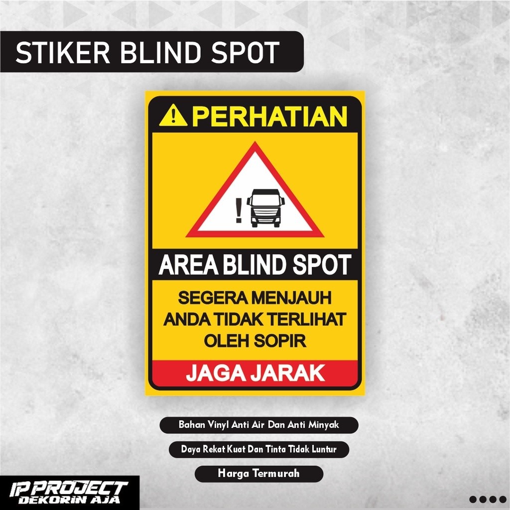 

Sticker Area Blind Spot Truk kendaraan / stiker area titik buta / sticker blind spot / sticker truk