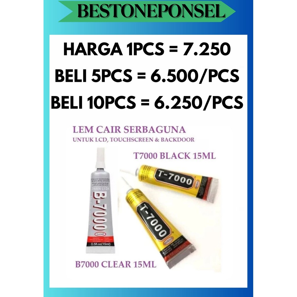 

BOP LEM LCD B7000 T7000 / LEM SERBAGUNA B-7000 T-7000 15 ML HITAM BENING SUPERGLUE
