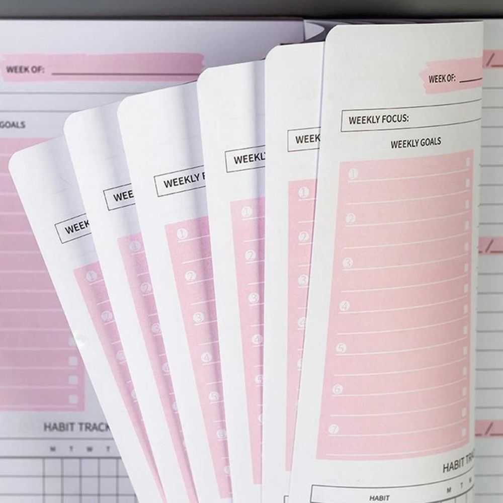 

LEONAARSM JADATE Buku Catatan Mingguan Weekly Planner Note 52 Sheets - Q046