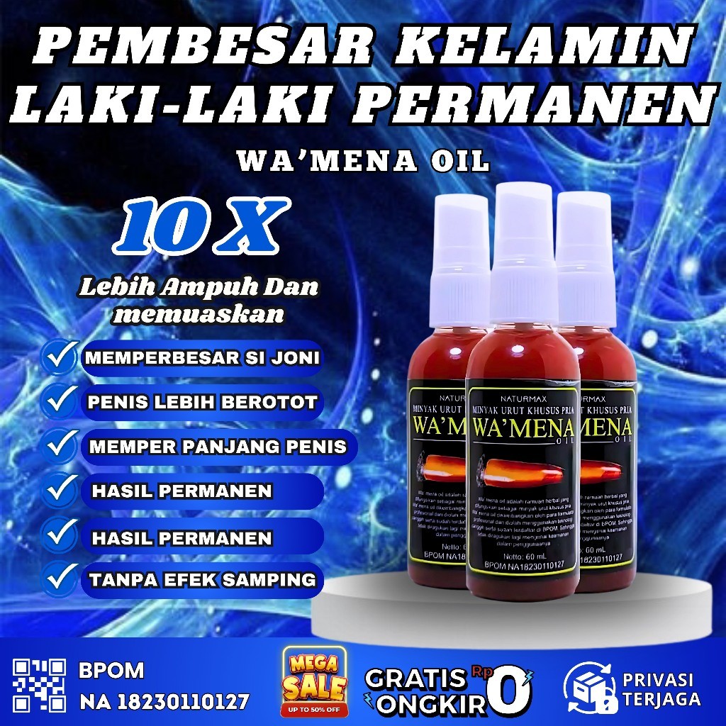 TERLARIS MINYAK WAMENA ASLI PEMBESAR KELAMIN PRIA PERMANEN BPOM DAN HALAL