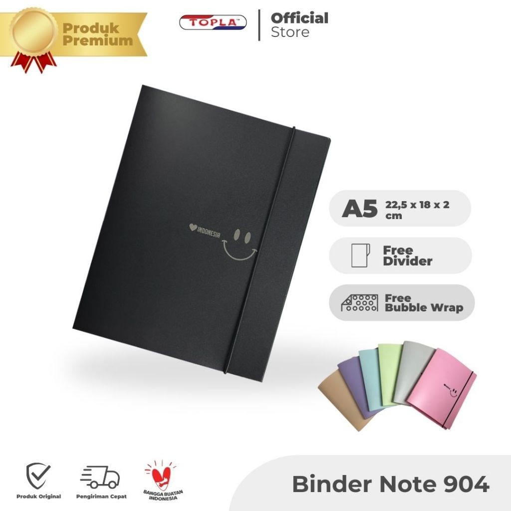 

Binder Note 904 20 ring pastel buku catatan sekolah & kuliah lucu ukuran A5 Topla