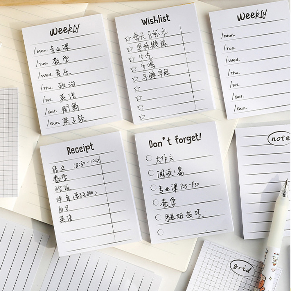 

16 Pcs Memo Pad Nonstick Schedule Planning Cute Mini Notebooks Portable Writing Paper Simple Notepads Gifts Idea