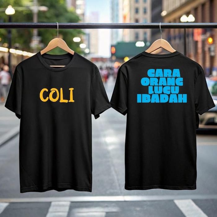 kaos tshirt ( COLI  ) Cara orang lucu ibadah - Bahan cotton combed 24s Nyaman Sablon Standar Pria Di