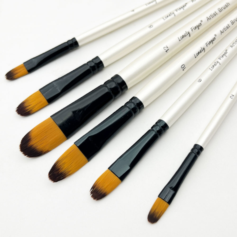 

Filbert Paint Brushes Set, 6Pcs Artist Paintbrushes for Acrylic Oil Watercolor Gouache Painting, Premium Nylon Art Paint Brush