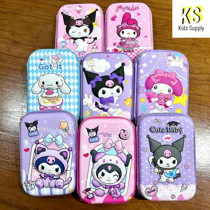 

Tempat Pensil Unicorn Kotak Pensil anak perempuan Hardcase 3D lucu - Kuromi 3D 2sisi
