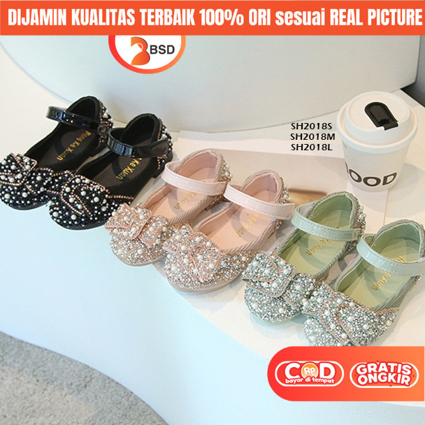 Sepatu Heels Pesta Kondangan Lebaran Princess Flat shoes Anak Perempuan Remaja Import 2 3 5 7 tahun