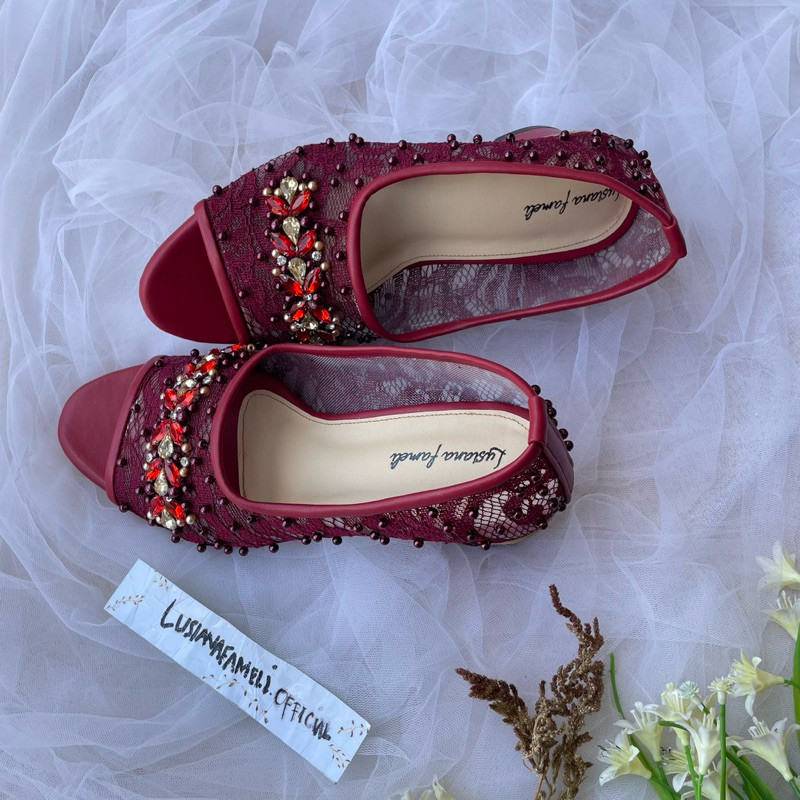 l Sepatu wanita pesta Selop  lamaran acara kondangan mewah shoes pengantin shoes wedding sendal selo