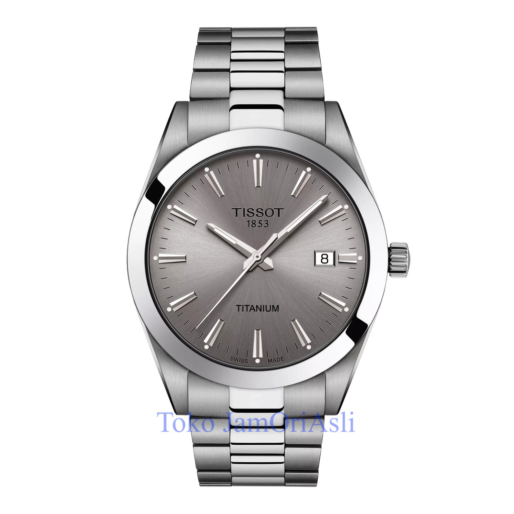 Promo Original Jam Tangan TISSOT T127.410.44.081.00 Gentleman Titanium Grey Dial Swiss Made Garansi 