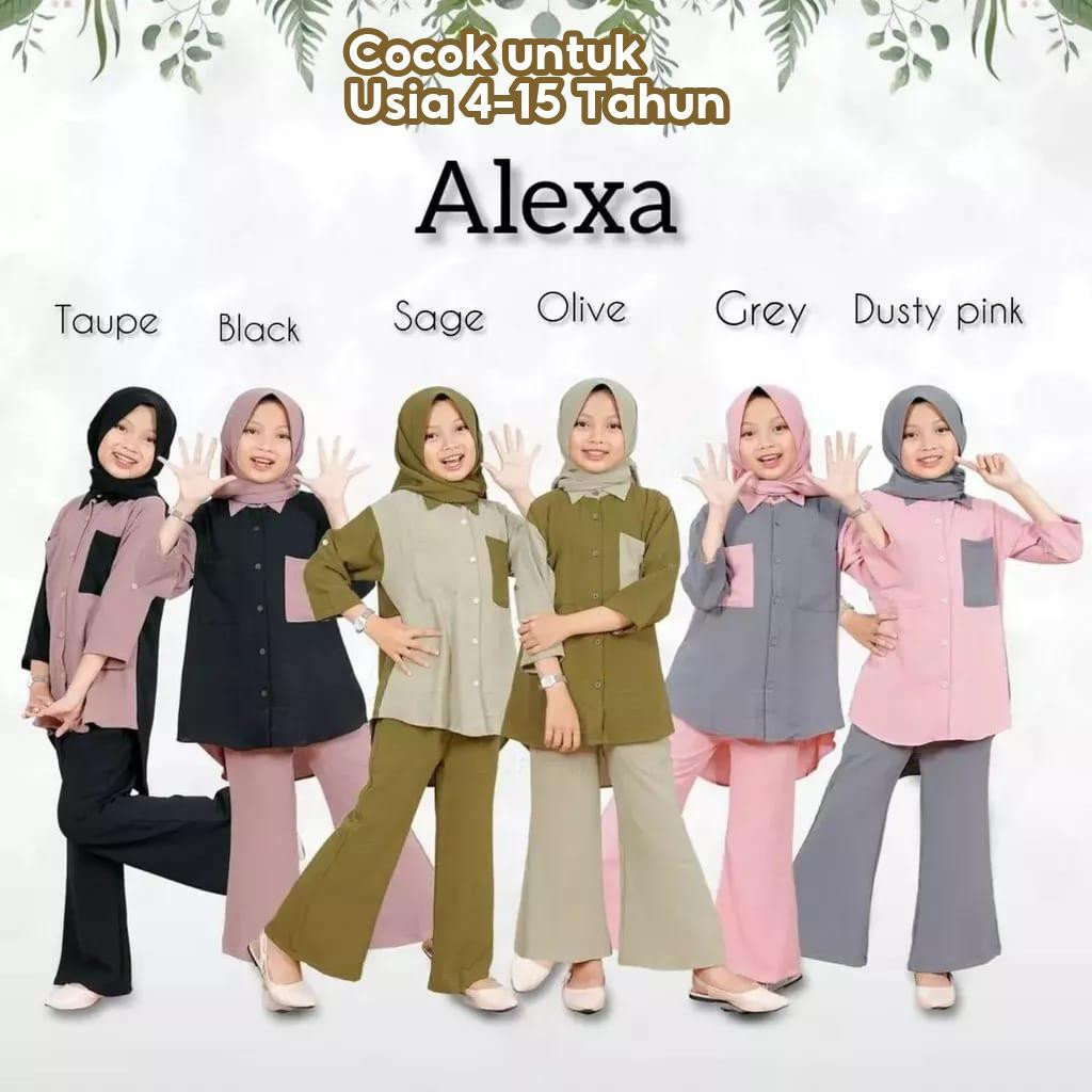 ERVINA.ID Terbaru/Setelan Anak Perempuan free Hijab 3in1 Usia 4 5 6 7 8 9 10 11 12 Thn Muslim Anak T
