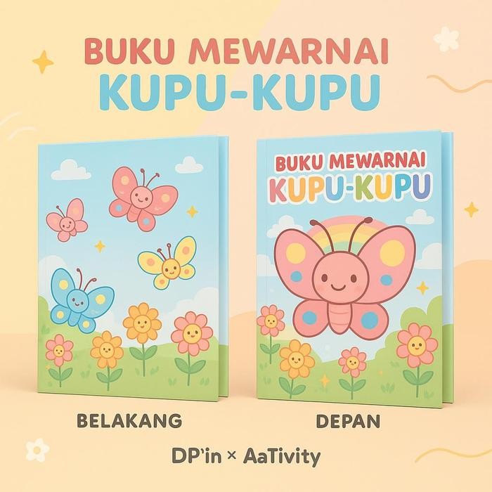 

DpinxAaTivityBuku Gambar Mewarnai [ KUPU KUPU ] Anak Karakter Lucu – Edukasi & Hiburan Kreatif | Buku Aktivitas Belajar Menggambar untuk PAUD TK SD - A4