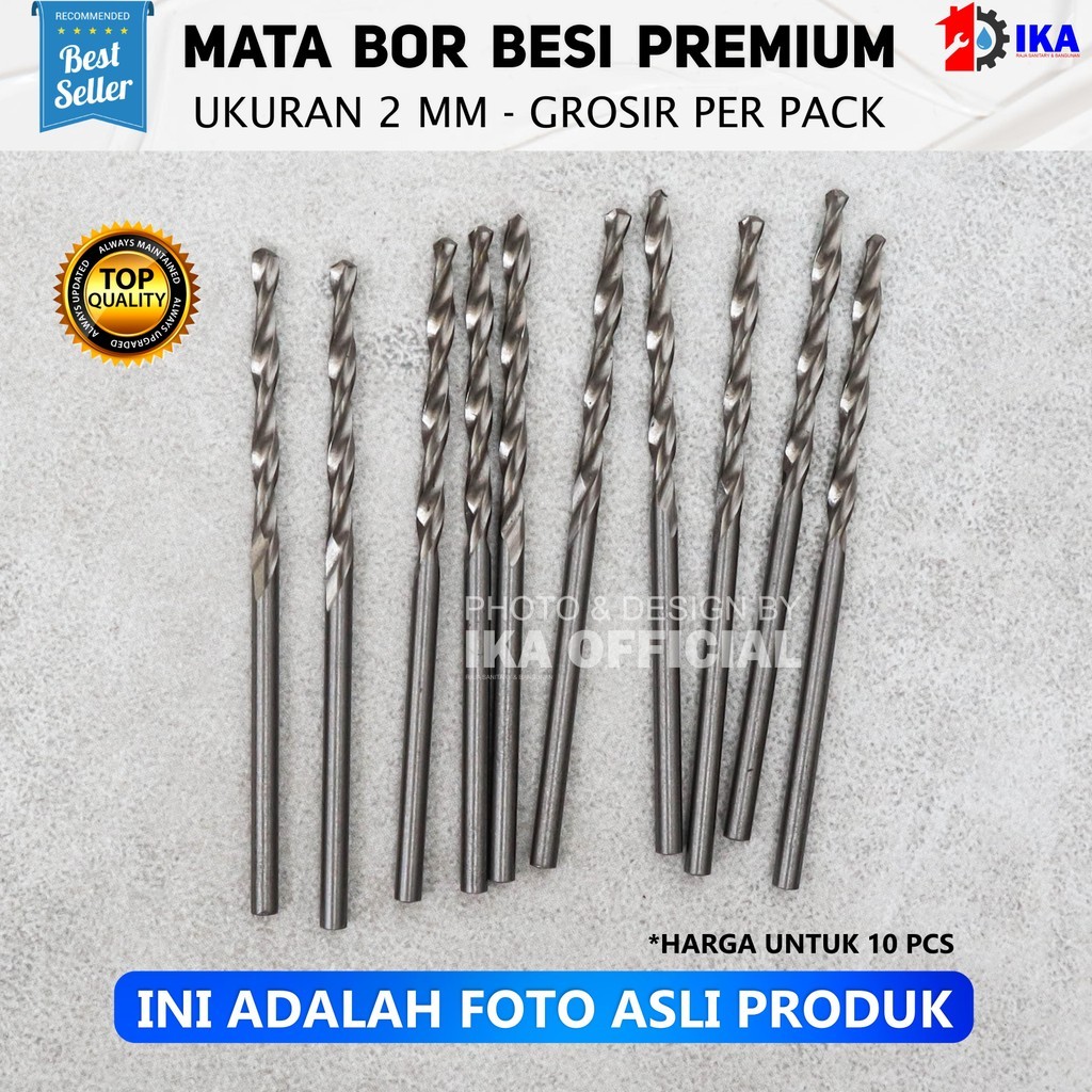 1 BOX Mata Bor Besi 2 MM - 10 PCS / Mata Bor Besi HSS Premium / Mata Bor Beton HARGA ECERAN MURAH / 