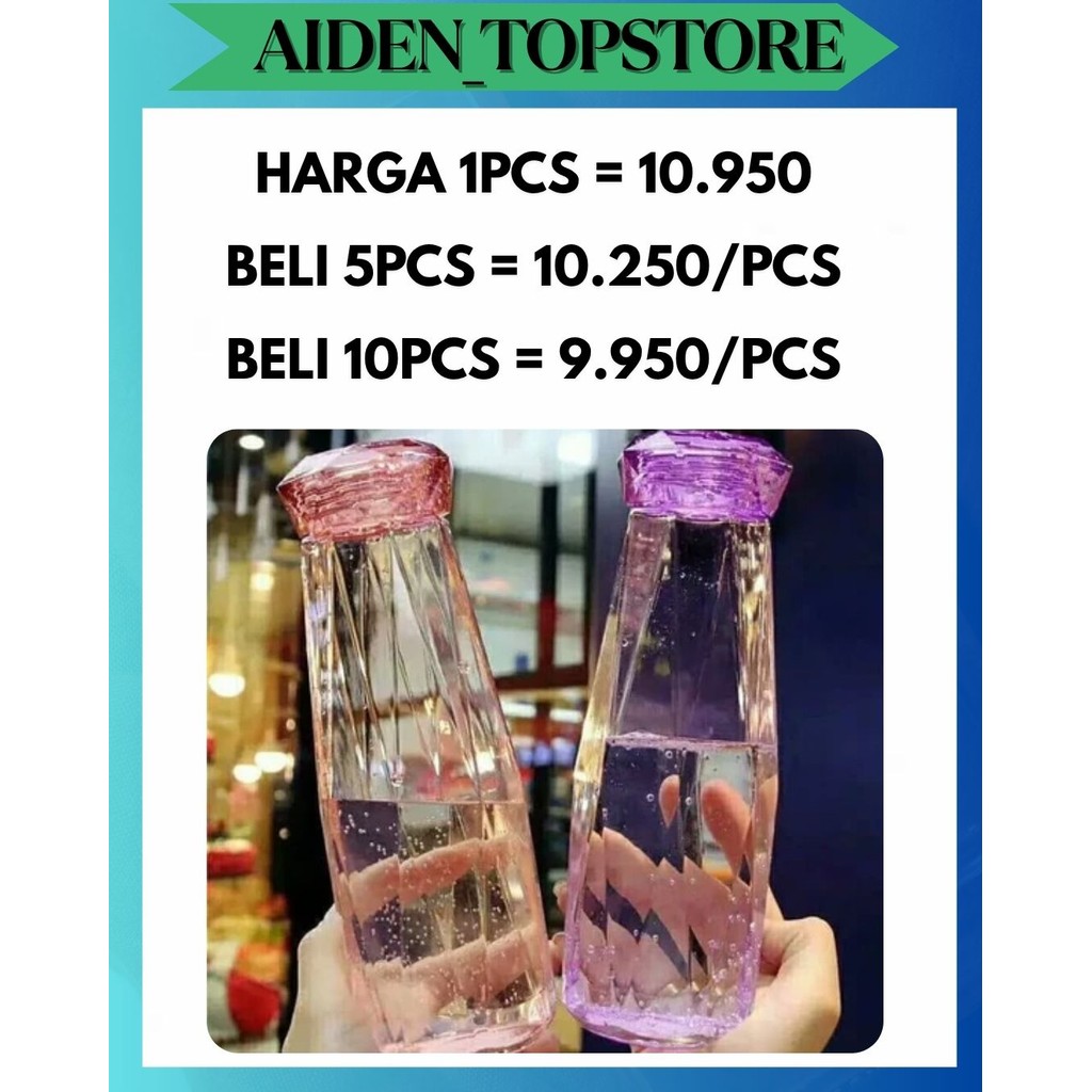 ATS BOTOL MINUM KACA DIAMOND CRYSTAL / KRISTAL TUMBLER GLASS COLORFUL