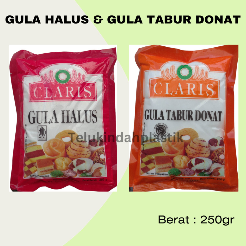 

Gula Tabur Donat 250 Gram / Gula Halus Claris 250 gram