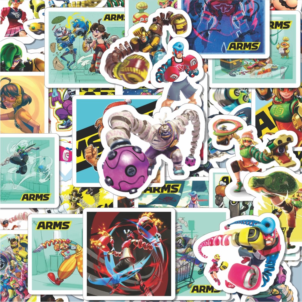 

100PCS Lucu Stiker Game Series Nintendo Arms Karakter Mix Stiker Aesthetic Stiker Anti Air Stikers Berperekat Waterproof sticker decal buat Motor Helm Buku Journal Koper Casing HP Laptop Botol Minum Hadiah anak