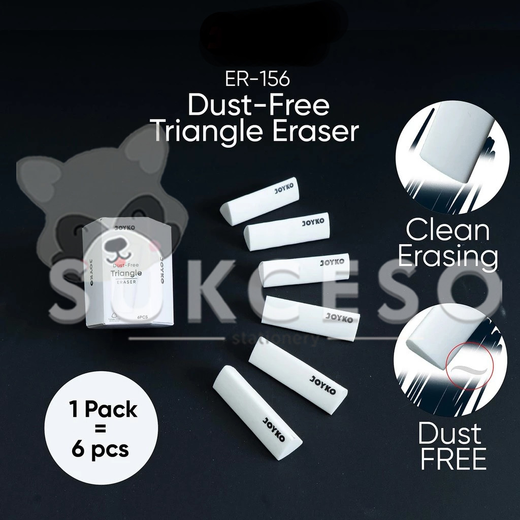 

JOYKO ER-156 Triangle Eraser SET 6 - Penghapus Segitiga Murah