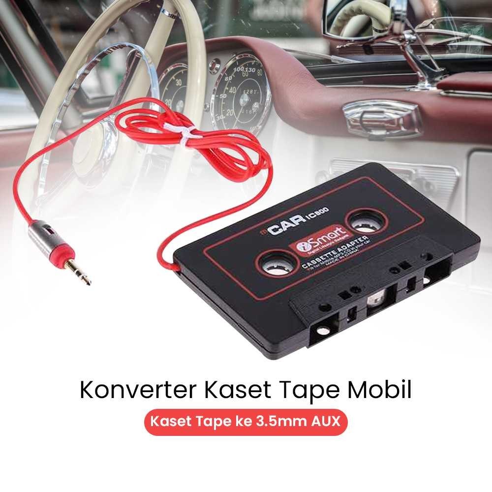 ( Naya - ORI ) Car Digit Konverter Kaset Tape Mobil Casette Adaptor ke 3.5mm AUX - W800