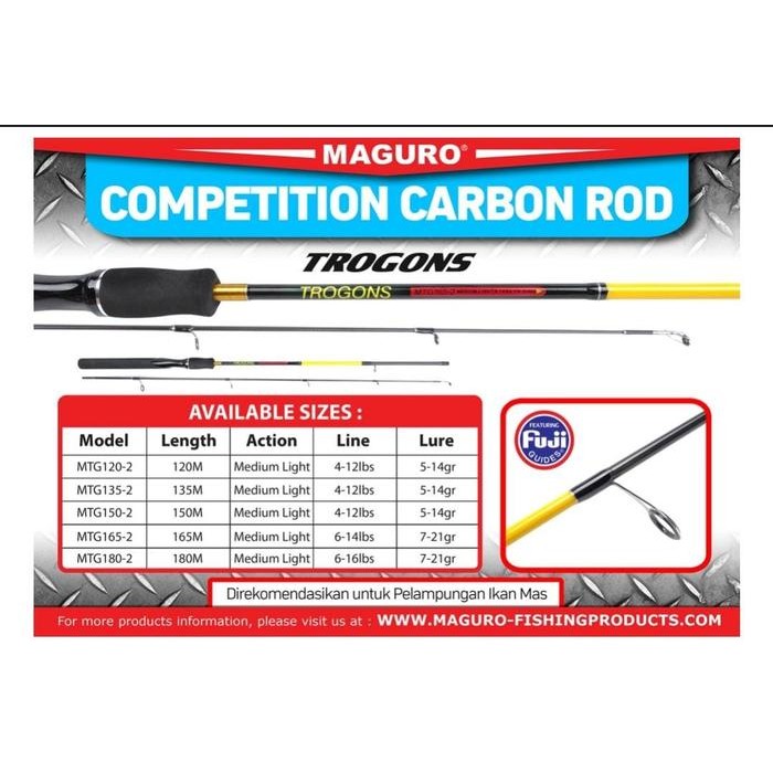 Joran Pancing Carbon Hollow MAGURO TROGONS 150-180 Sangat Kuat - 150