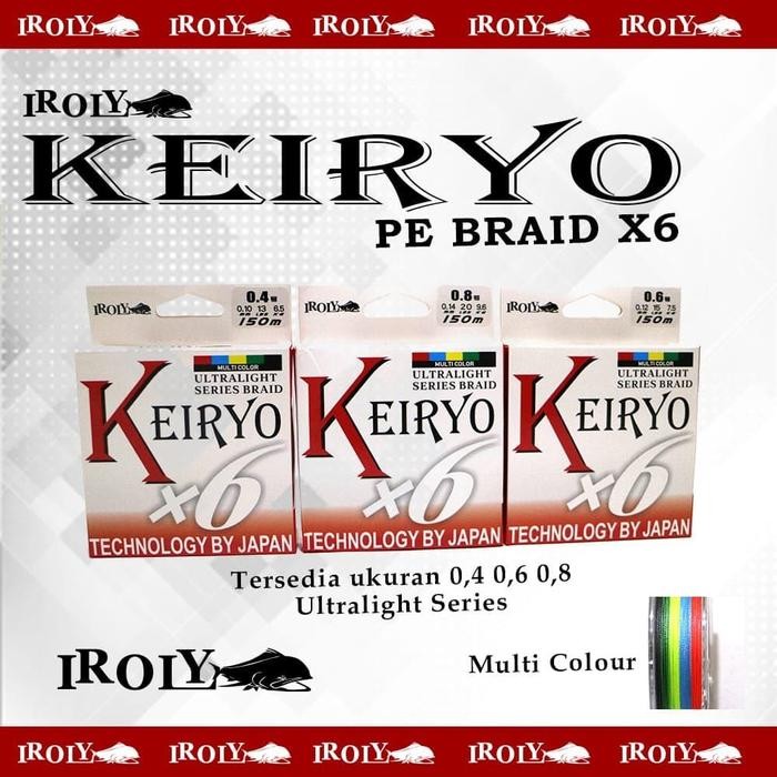 SENAR PE MICRO IROLY KEIRYO X6 PANJANG 150 METER KUAT UNTUK UL - PE 0.4
