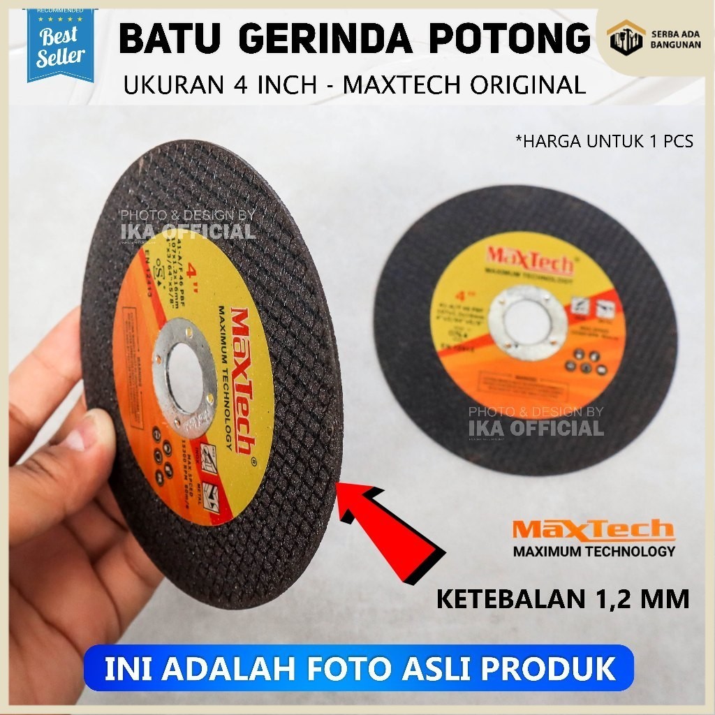SAB Batu gurinda gerinda Maxtech Mata gurinda gerinda Maxtech 4in potong besi TERBAIK /BATU GURINDA 