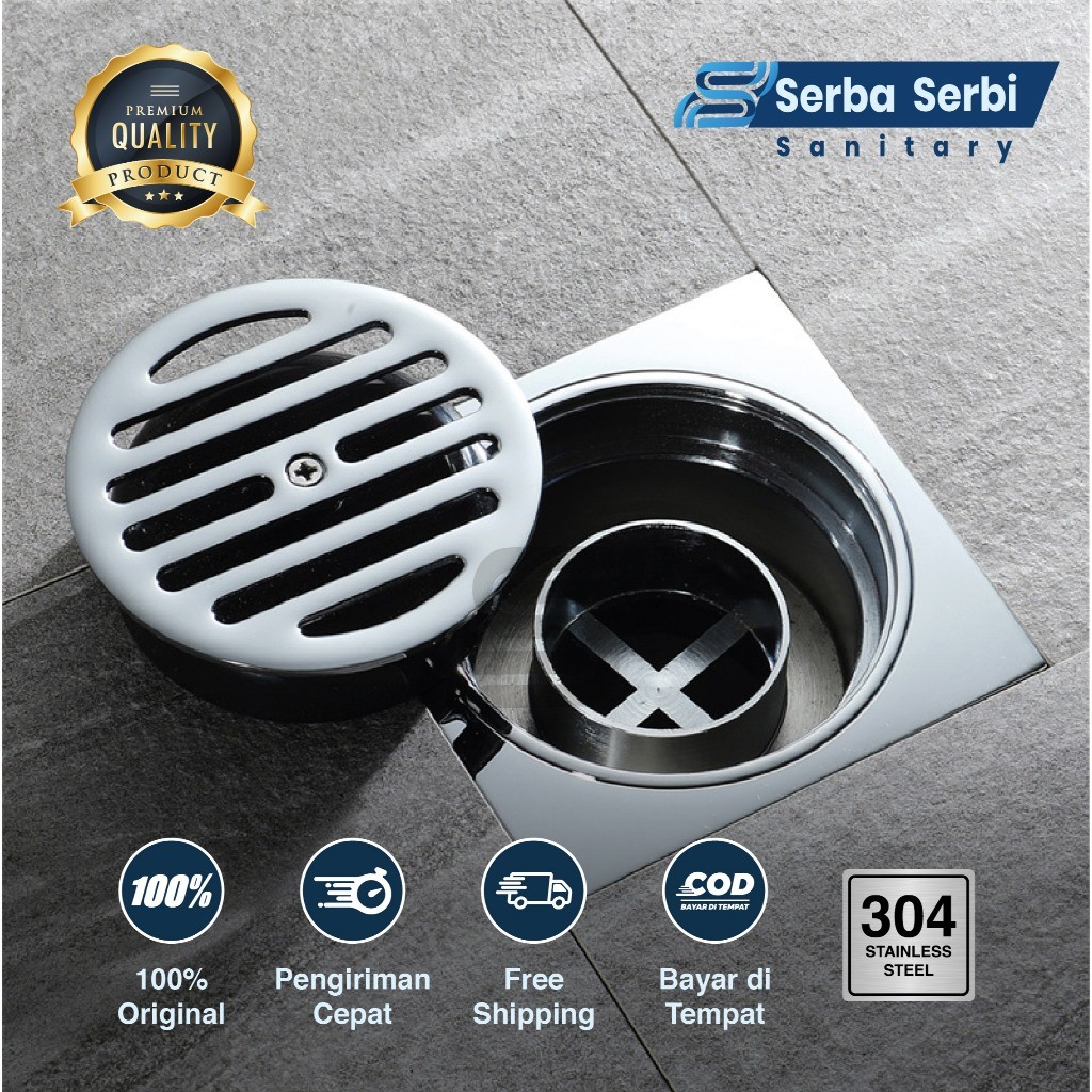Floor Drain - Floor Drain Kamar Mandi - Saringan Air Kamar Mandi - Stainless - Anti Bau & Serangga