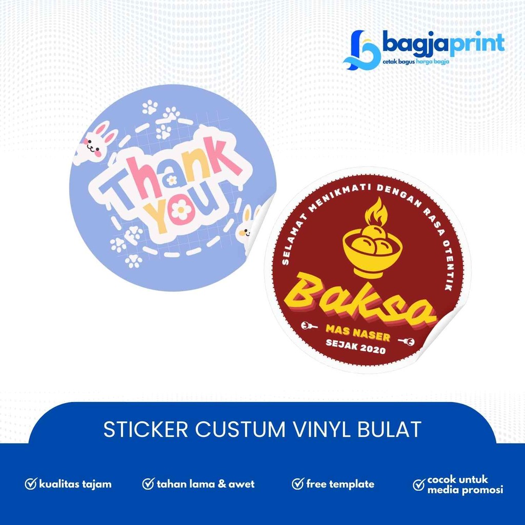

CETAK STIKER LABEL BULAT *ANTI AIR* STICKER MAKANAN KEMASAN PRODUK BOTOL MINUMAN CUSTOM (Vinyl)