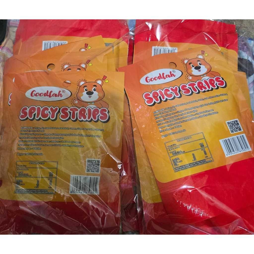 

Spicy Strips Trips Snack godlah makanan ringan raja pedas Renceng Vegetarian Gluten Stik