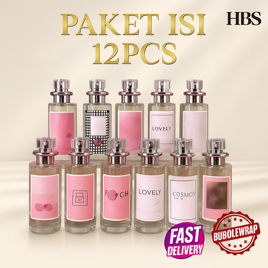 Paket Usaha Isi 12Pcs Parfum Thailand 35ml Inspired Parfum By HBS - Parfum Aroma Pria Wanita Unisex