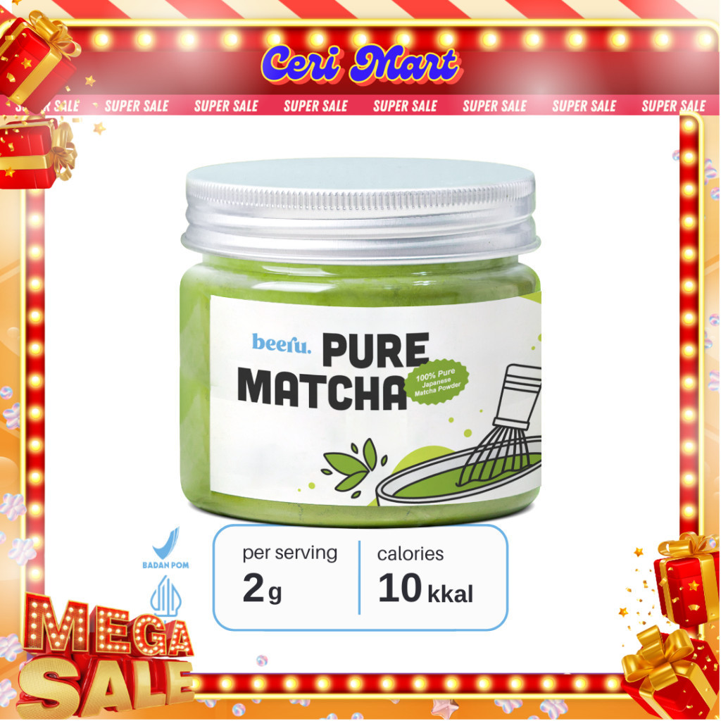 

Beeru Pure Matcha Powder 50gr - 100% Matcha Powder Premium