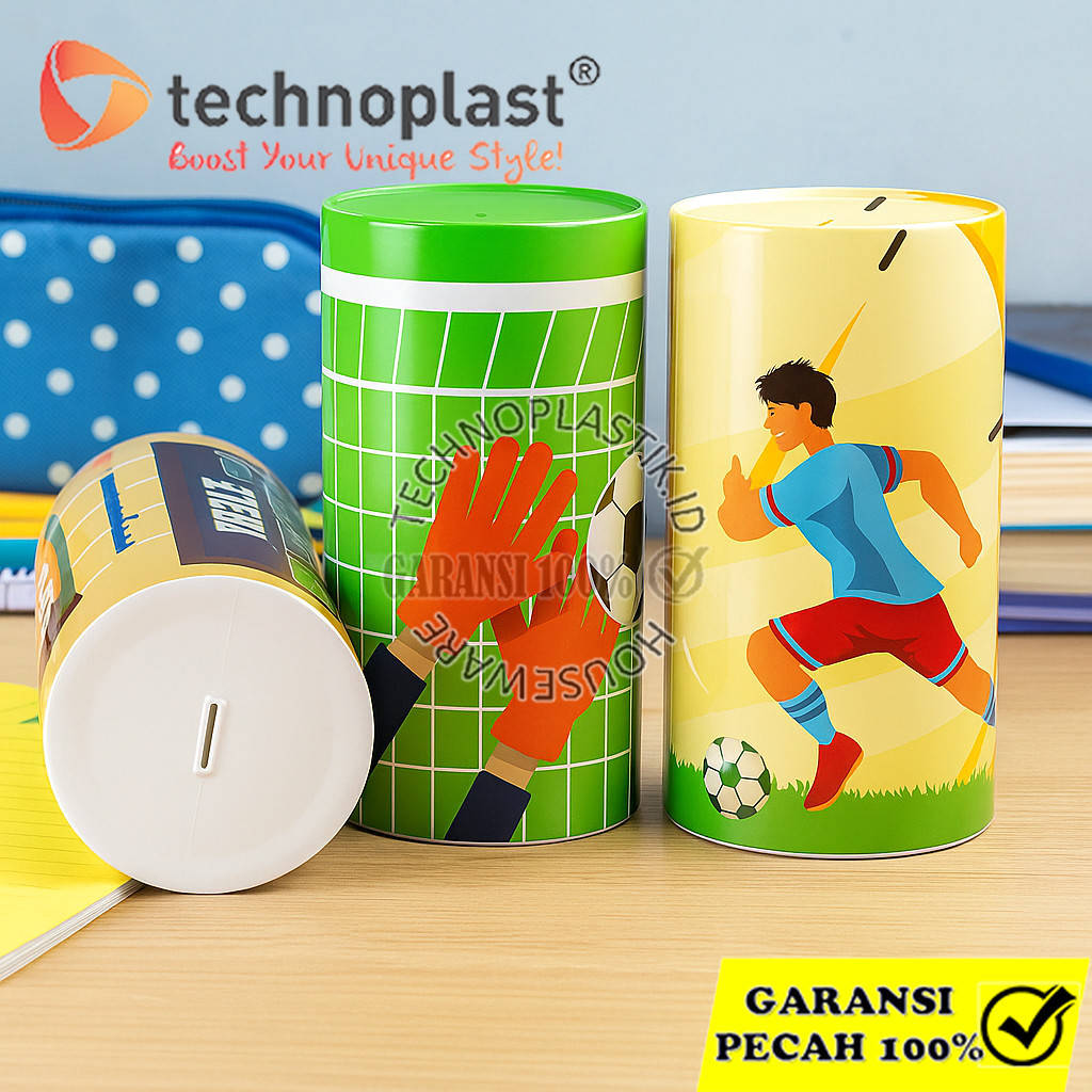 TECHNOPLAST Coin Bank Jumbo / Celengan Plastik 152 X 300 Mm NINJA SOCCER