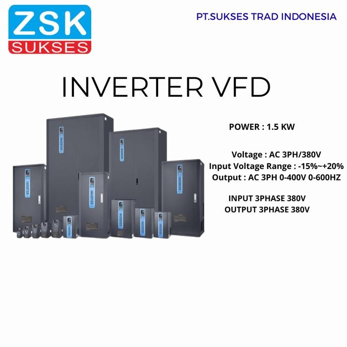 ZSK Inverter Frequency VFD 1.5 KW Input 3 Phase Output 3 Phase 380V Heavy Duty AC To AC