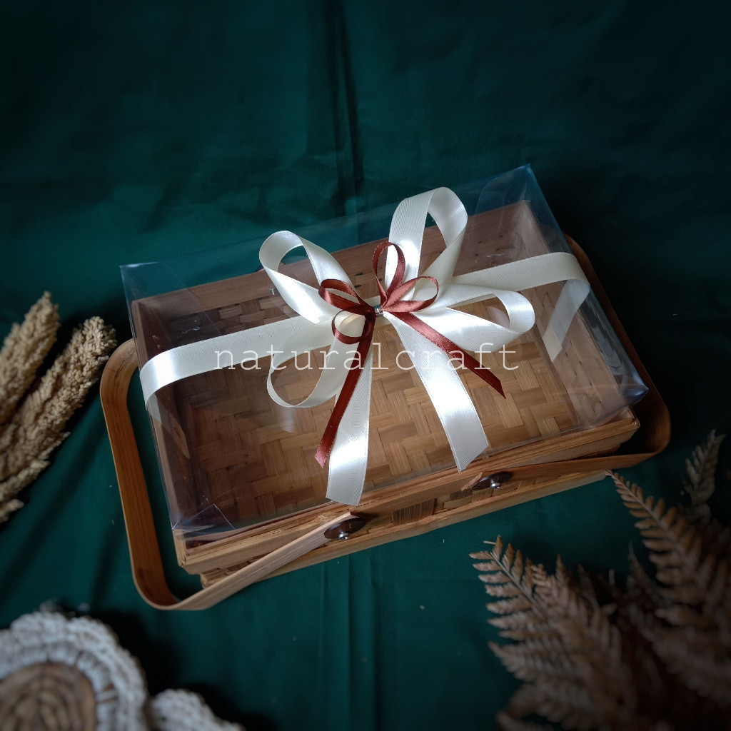 New product (B169) Rantang Mika Tinggi 28cm x 18cm Pita Bambu Exclusive   l Wadah Buah l Wadah Hampe