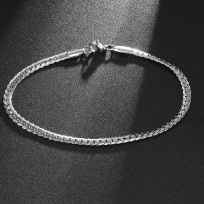 Gelang Titanium Pria Bentuk Cable Link Chain Titanium Bracelet Gelang Cowok Laki Laki