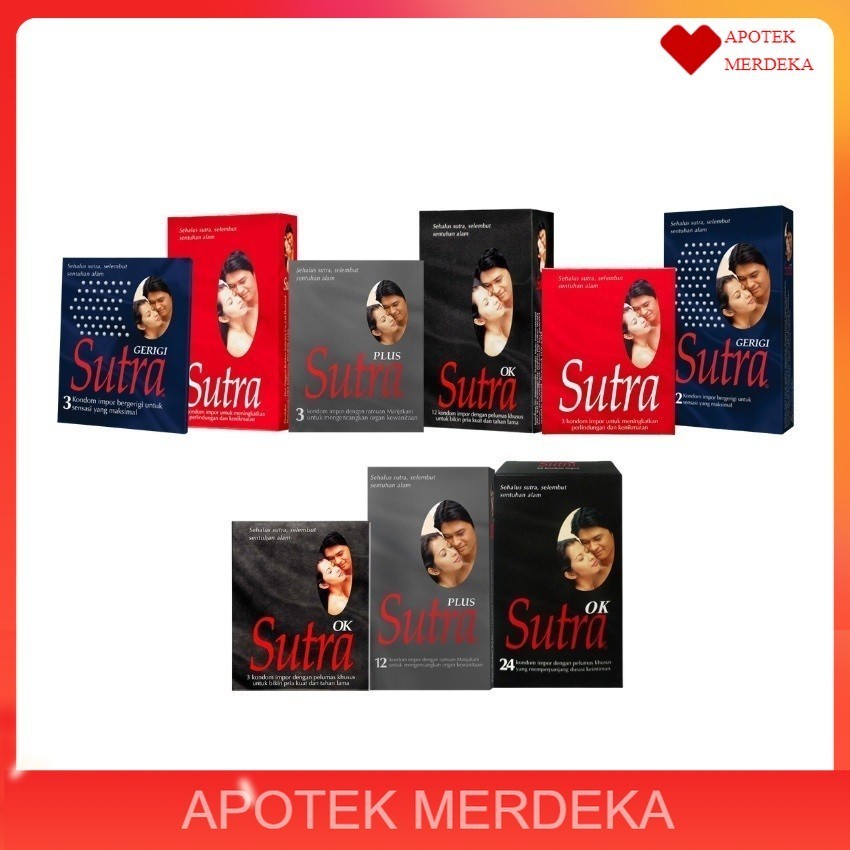 Kondom Sutra - Klasik Merah / Sutra OK  Sutra hitam / Sutra Plus / Gerigi - Isi 24 Pcs / 3 Pcs / Isi