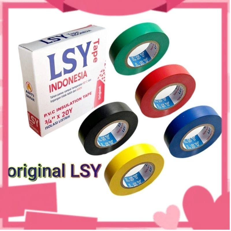 

isolasi listrik original LSY TAPE / PVC solasi kabel warna ( CBM )