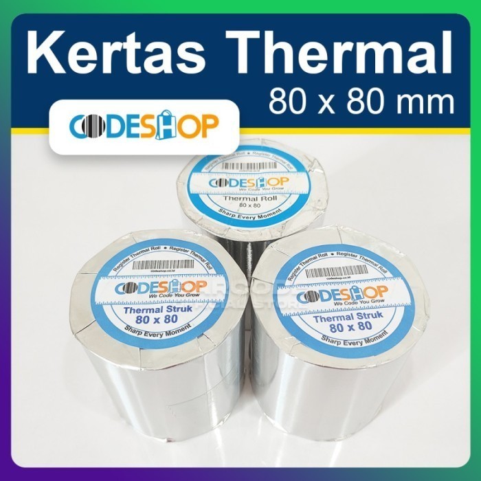 

Kertas Thermal 80 x 80 mm untuk Printer Kasir Termal 80mm - Codeshop 80x80 -TAM69