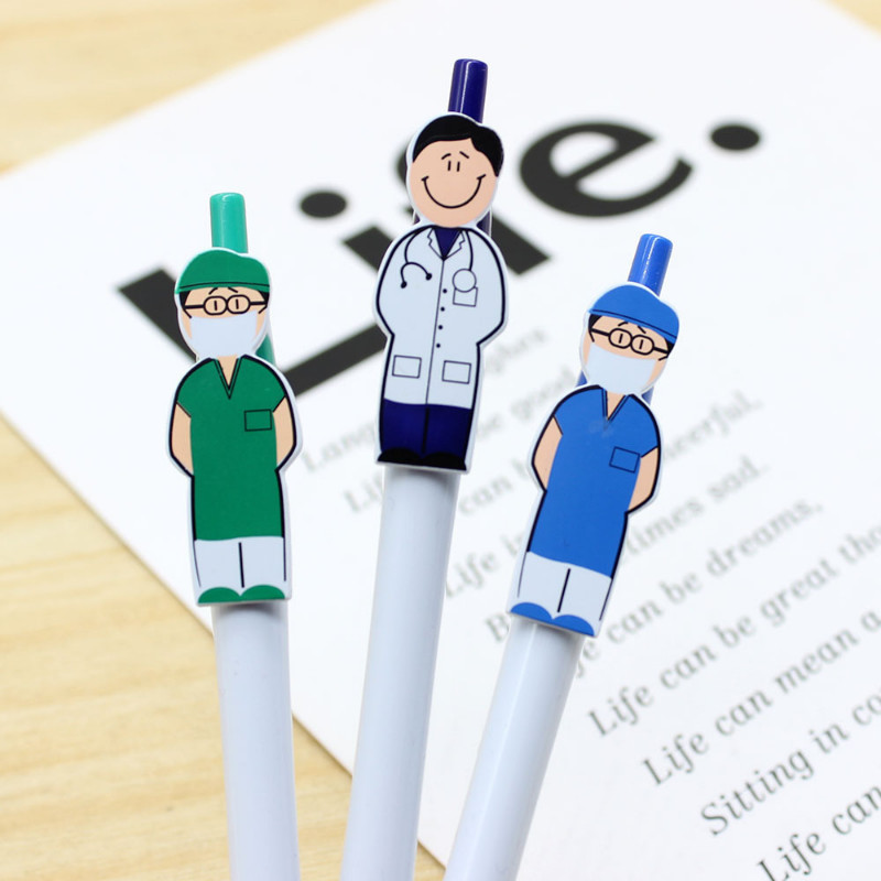 

7Pcs Fun Doctor Nurse Design Ballpoint Pen Office and School Students Writing Cute Stationery 1.0mm Black Ink