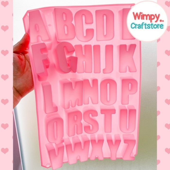 Best[Promo] Cetakan Huruf JUMBO Alphabet ALfabet Cetakan Sabun Resin Lilin Pudding - Huruf Besar