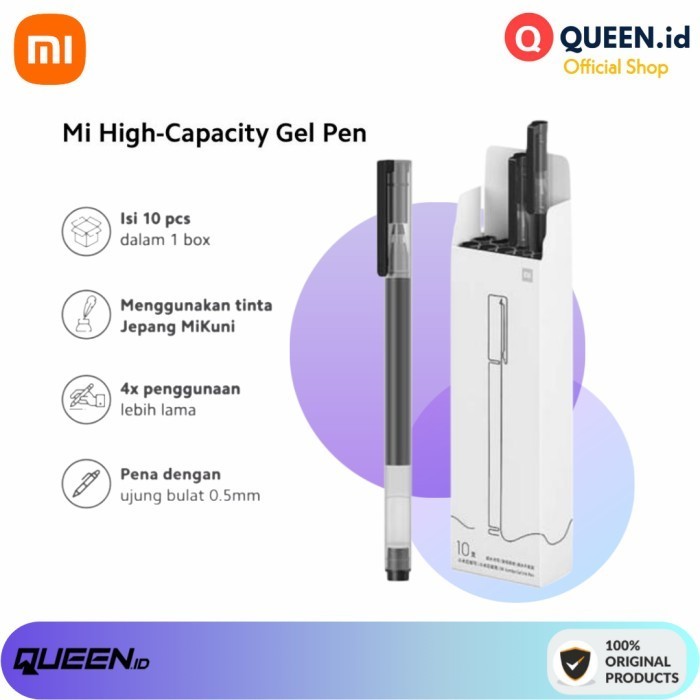 

promo ✨ -Mi Pen Gel 0.5mm 10PCS/PACK - Pulpen Mi Mikuni GEL INK isi 10PCS - Hitam