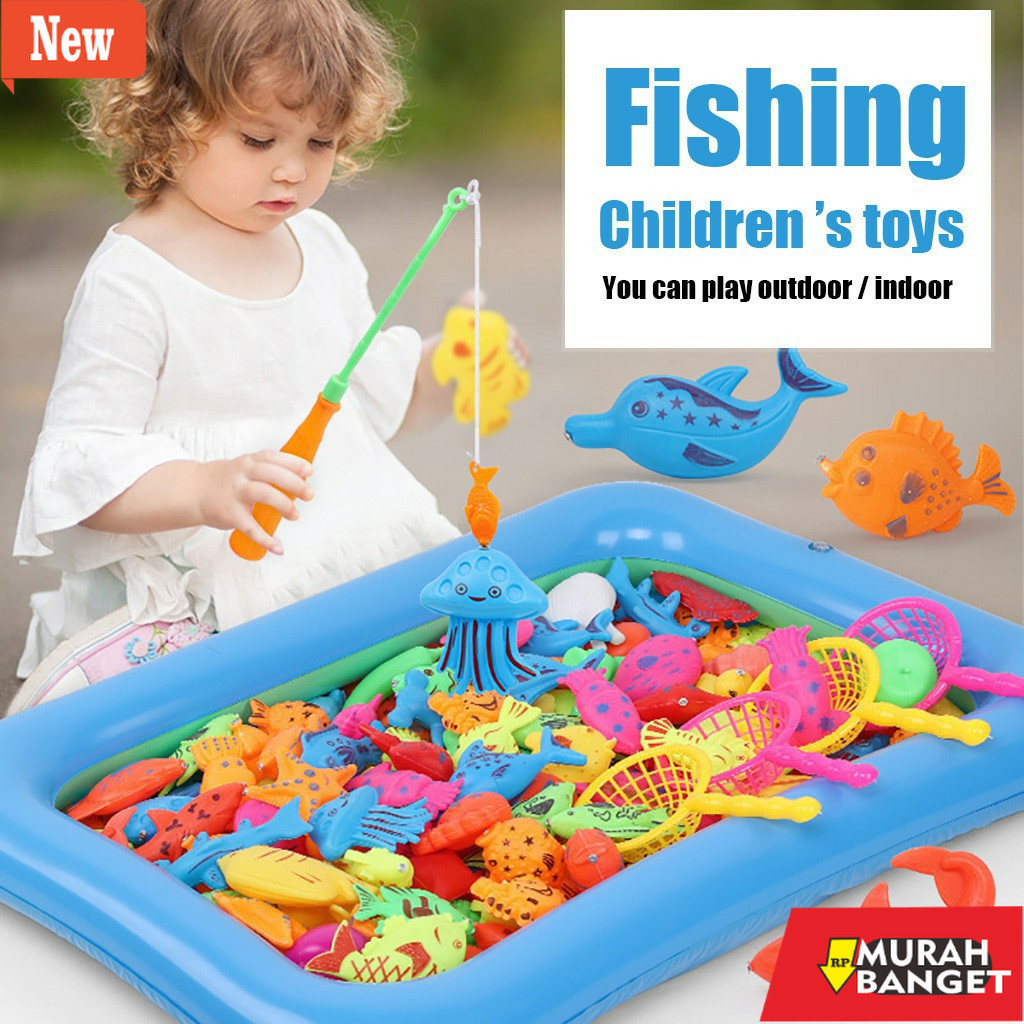 Mainan anak-anak yg lagi viral- MJ Mainan Pancingan Anak Kolam Ikan Memancing Pancing Fishing Game M