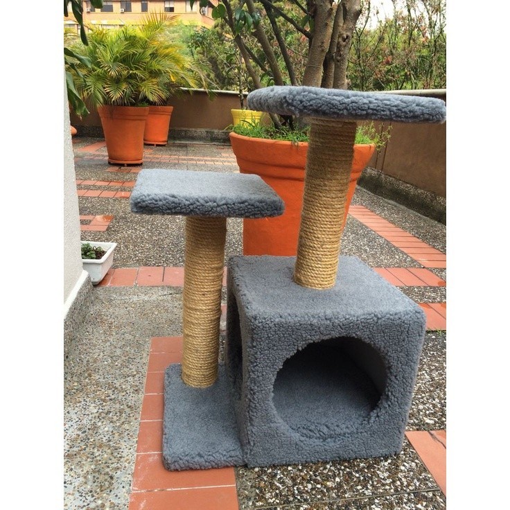 RUMAH & MAINAN TIANG GARUKAN KUCING/CAT CONDO RUMAH BOX 2 TIANG GARUKAN