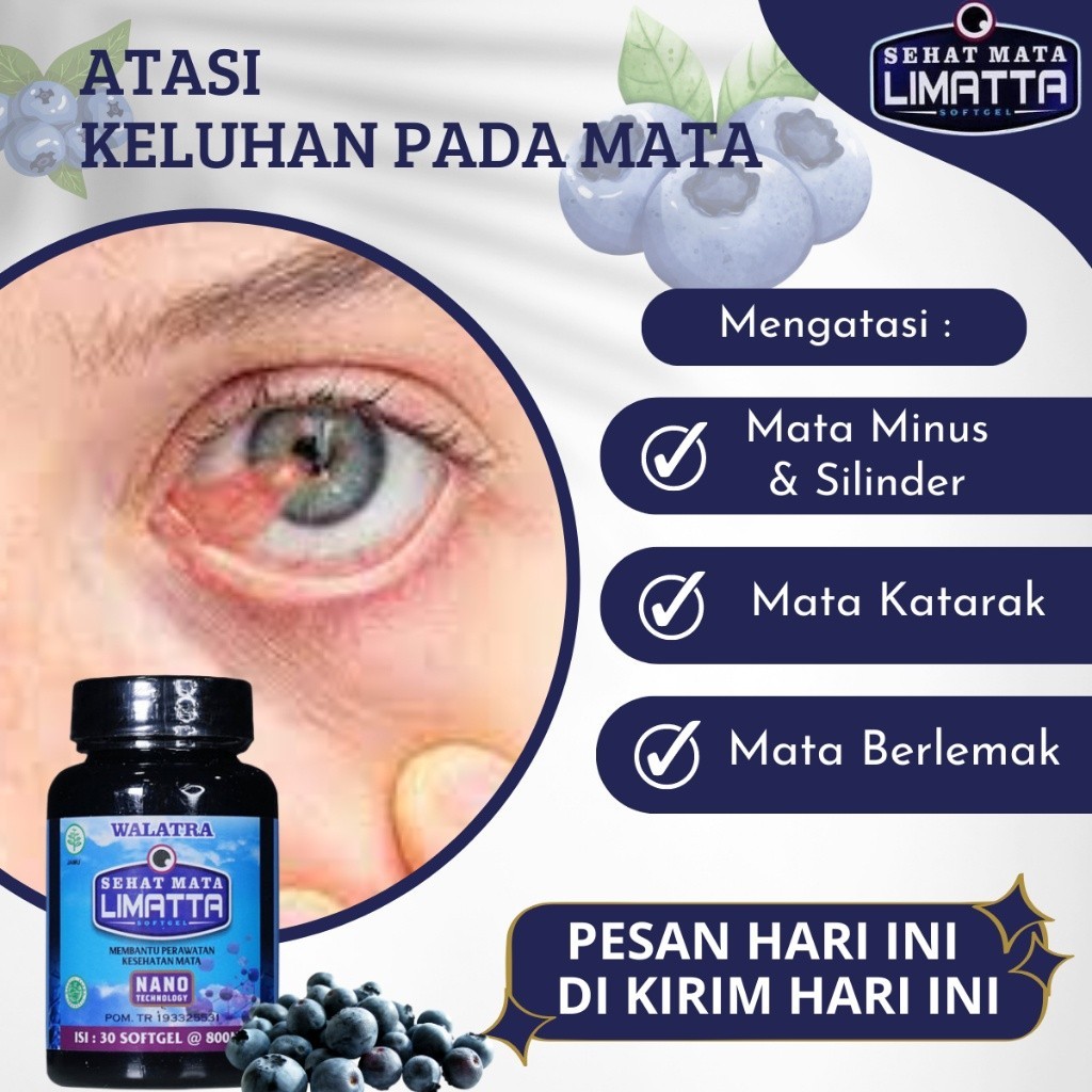 Limatta Softgel - Obat Mata berlemak, Obat Lemah Pterygium Selaput Mata Berlemak, Obat Saraf Mata Ru