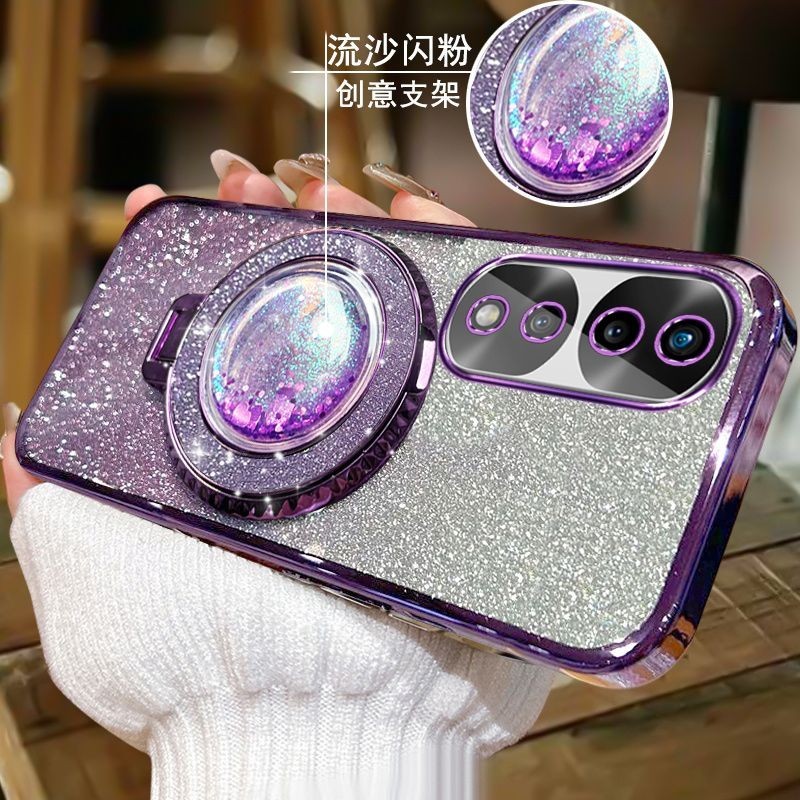 Casing HP Honor 90 / Honor 90 Lite Liquid Glitter Quicksand jam pasir jam pasir Dudukan Dudukan Mewa