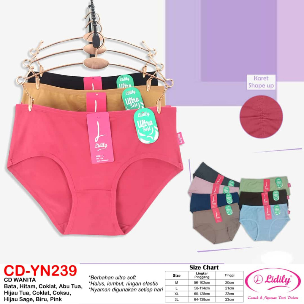 Celana Dalam Ultra Soft Lidily YN239 | CD Daily MIDI Seamless Panty Katun (by Lydyly)