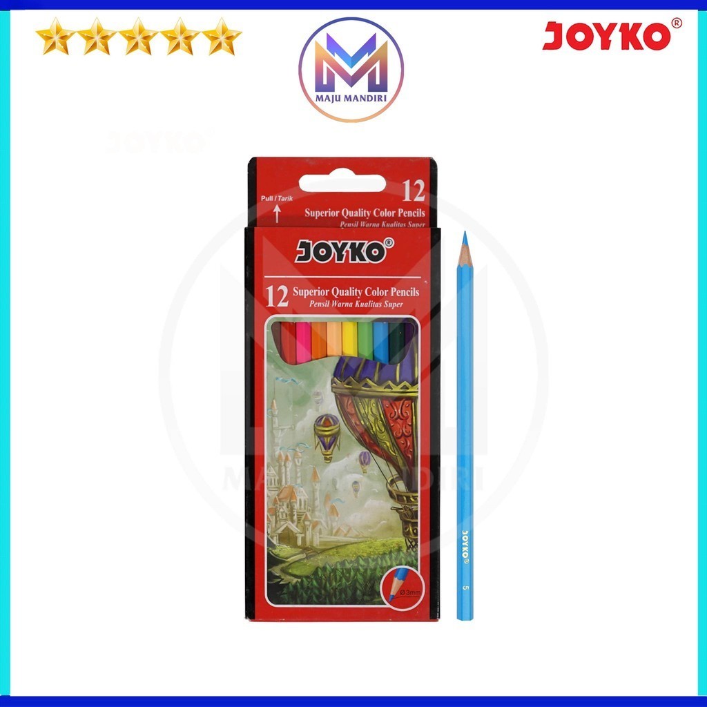 

Pensil Warna Joyko 12 Warna Panjang / Colour Pencil 12Warna Set
