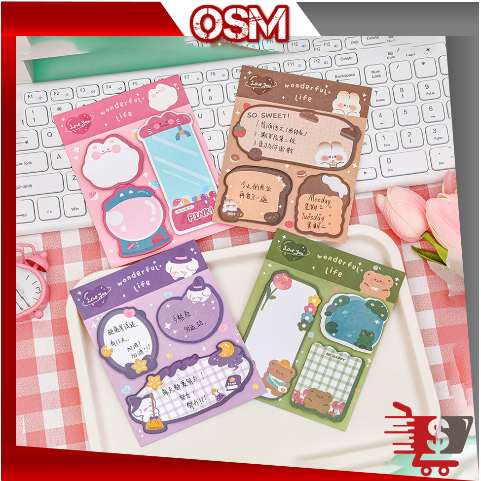 

OSM - S6268 Memo Stick Stationery Cute / Sticky Notes Kartun