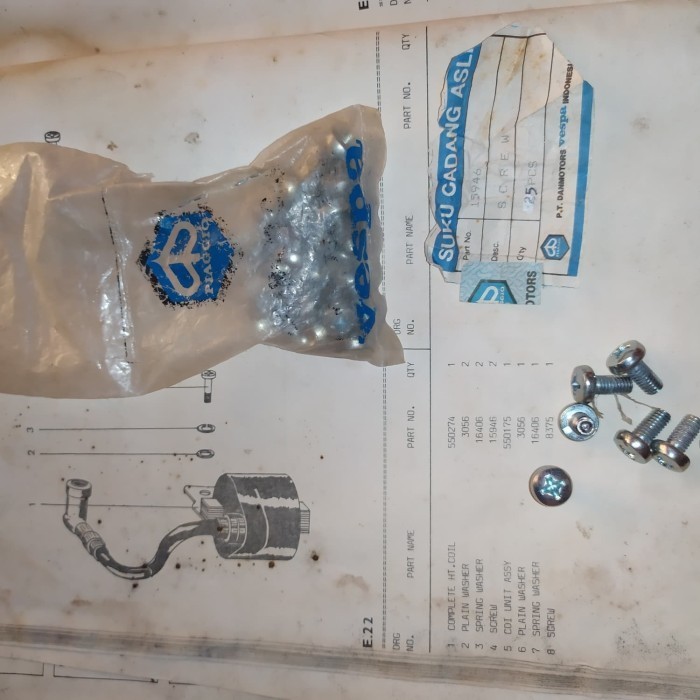 mur koil atas vespa super sprint corsa original Nos
