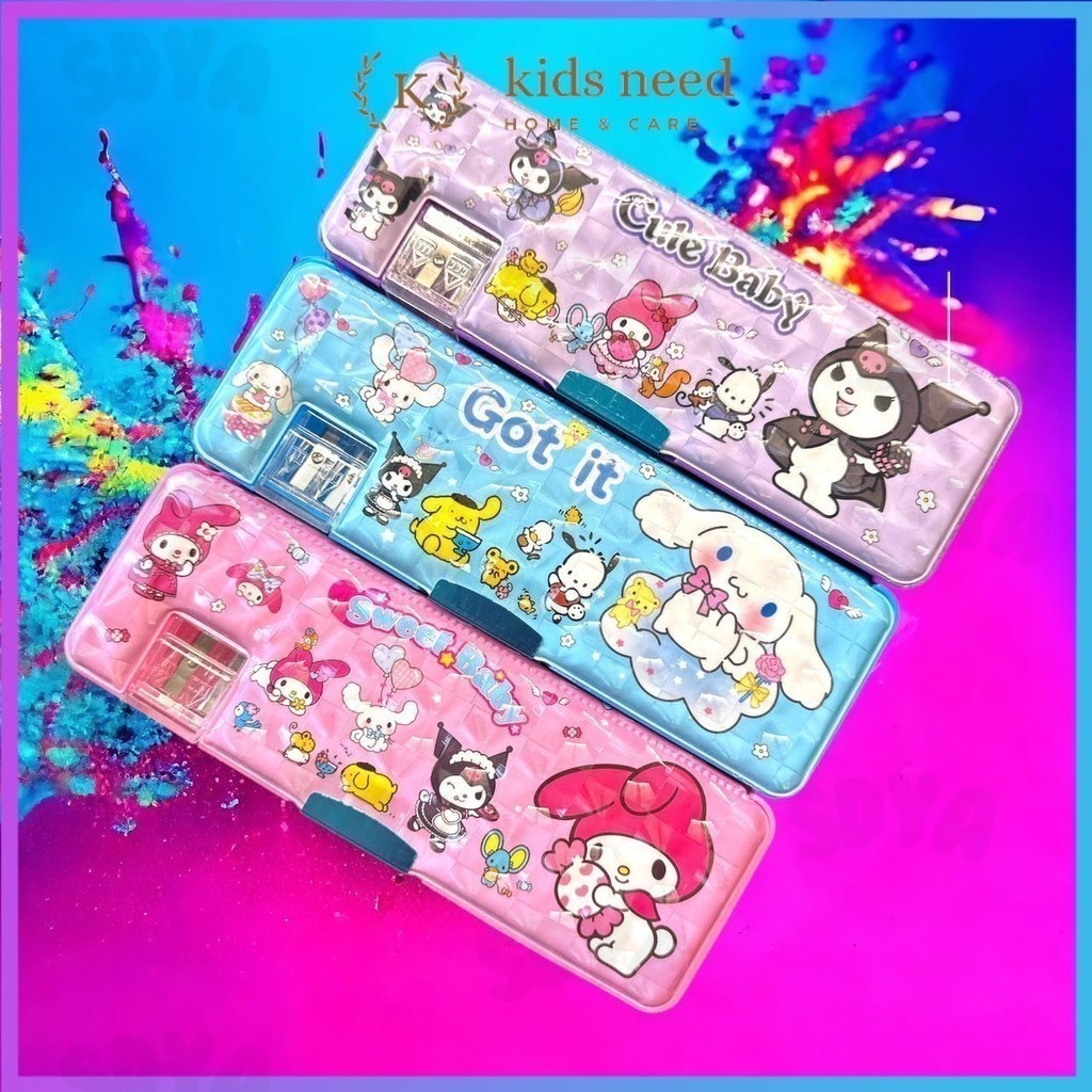 

Tempat Pensil Magnet Karakter 2 Sisi / Kotak Pensil Magnet Karakter Dengan Rautan Mini / Pensil Case Sanrio Kuromi Hologram Lucu TERLARIS