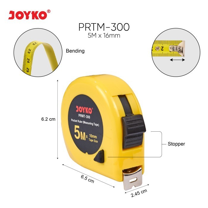 

promo ✨ -Meteran Pocket Ruler Measuring Tape Joyko - 5Meter PRMT-300