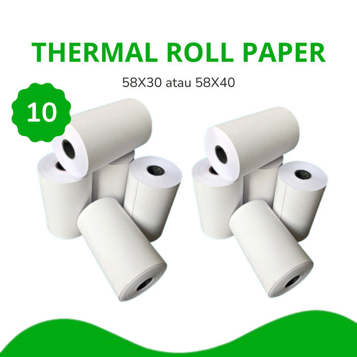 

promo ✨ -AUQOZ Thermal Roll Paper - 10 Kertas Printer Termal 58 x40 / 58x40