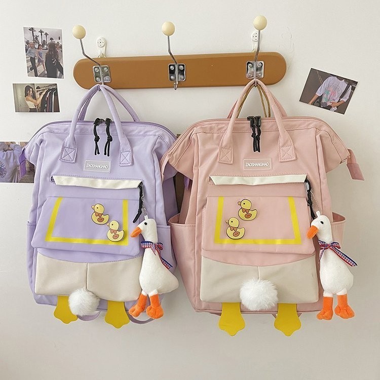 Tas Sekolah Imut untuk Wanita Tas Ransel Kapasitas Besar Tas Sekolah Dasar Tas Ransel Siswa Tas Seko